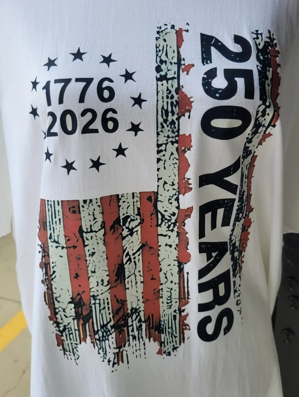 NWT Mens Size XXL America 250 Years T-Shirt White Cotton Red White And Blue 2X